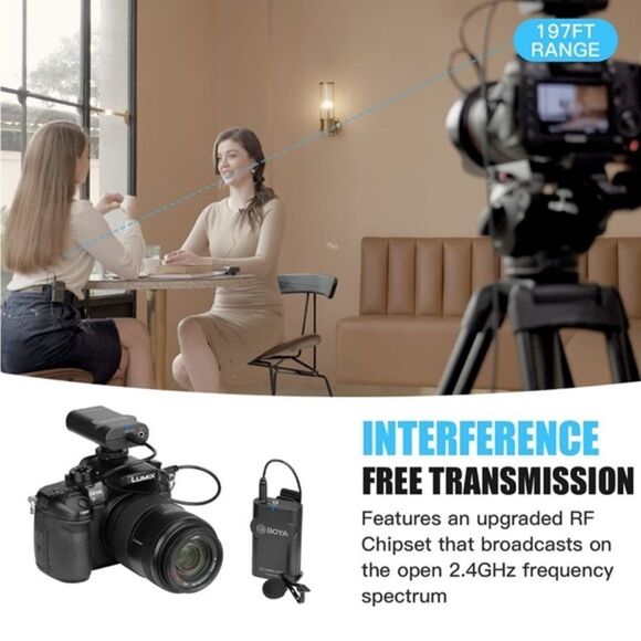 Upgrade 2.4GHz Wireless Lavalier Lapel Mic Omnidirectional Microphone System - Picture 3 of 7